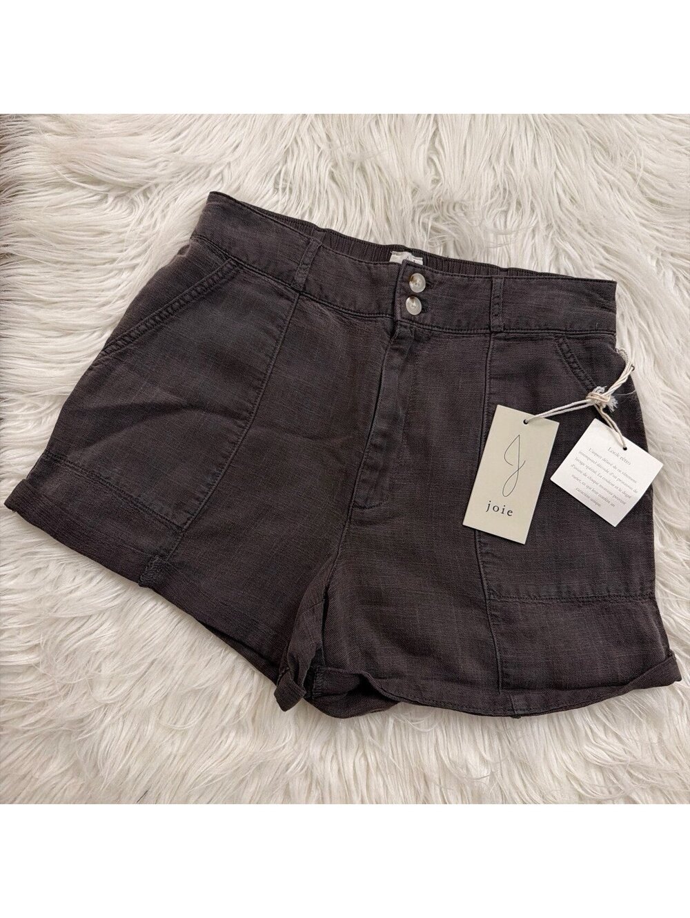 Joie Women's High-Waisted Linen Blend Shorts size XS